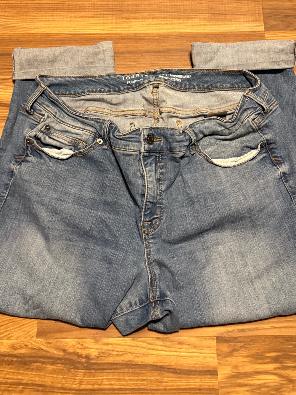 torrid Light Blue Boyfriend Jeans - Cuffed Hem